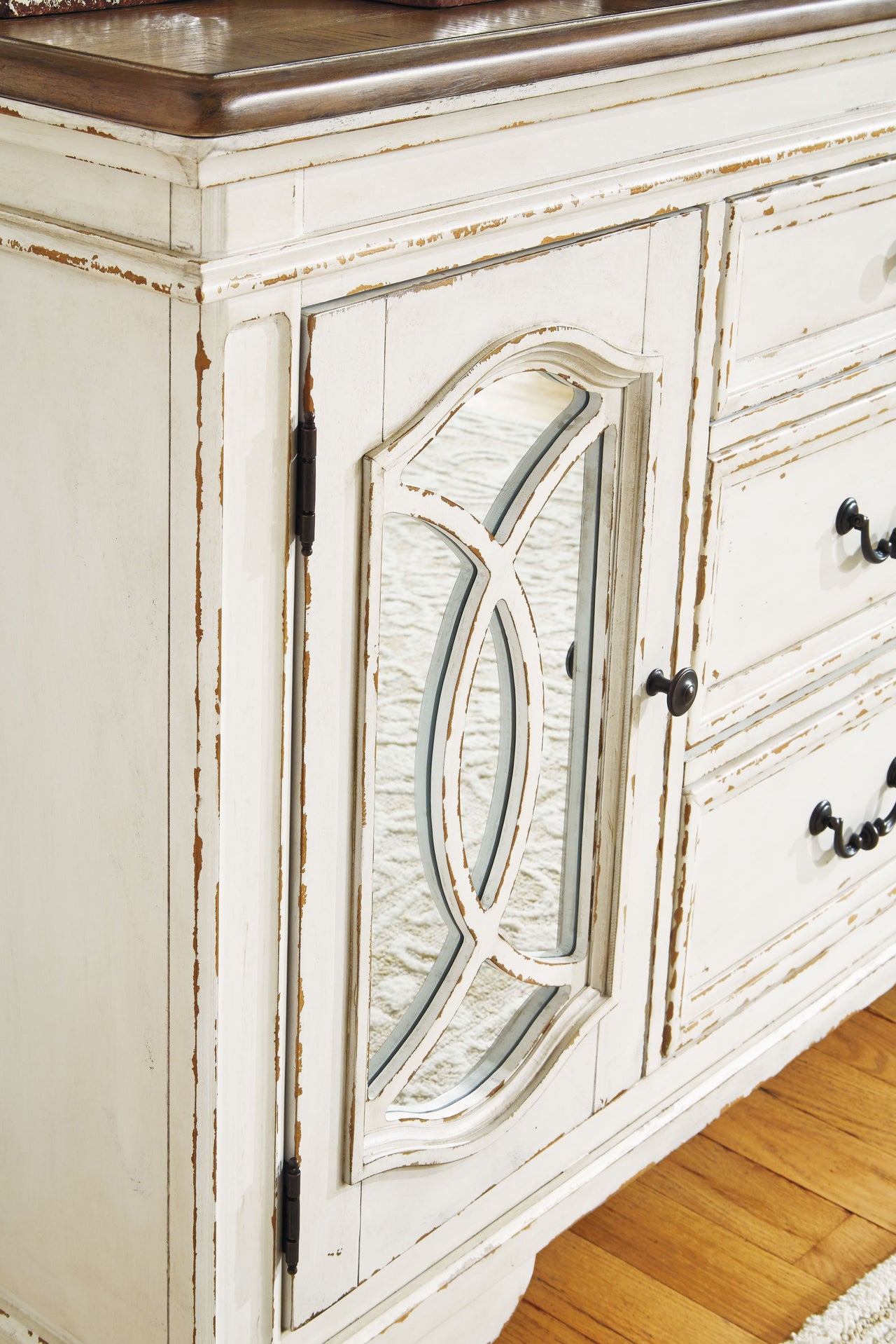 Realyn - Chipped White - Dining Room Server - Tony's Home Furnishings