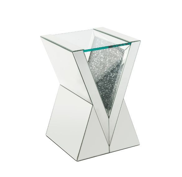 Noralie - End Table - Clear Glass, Mirrored & Faux Diamonds - Tony's Home Furnishings