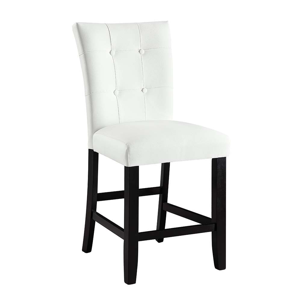 Hussein - Counter Height Chair (Set of 2) - White PU & Black Finish - Tony's Home Furnishings