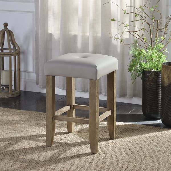 Charnell - Counter Height Chair (Set of 2) - Gary PU & Oak Finish - Tony's Home Furnishings