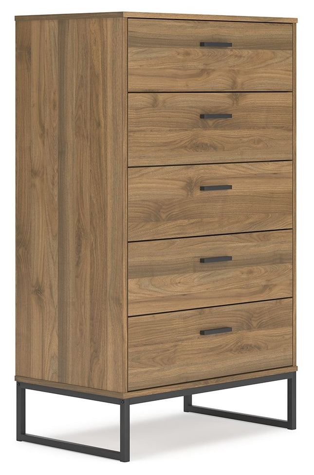 Deanlow - Honey - Five Drawer Chest - Tony's Home Furnishings