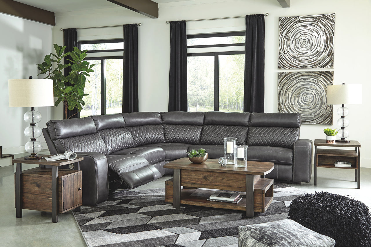 Samperstone - Power Reclining Sectional Tony's Home Furnishings Furniture. Beds. Dressers. Sofas.