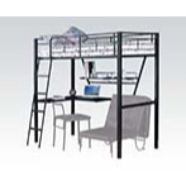 Senon - Loft Bed - Silver & Black - Tony's Home Furnishings