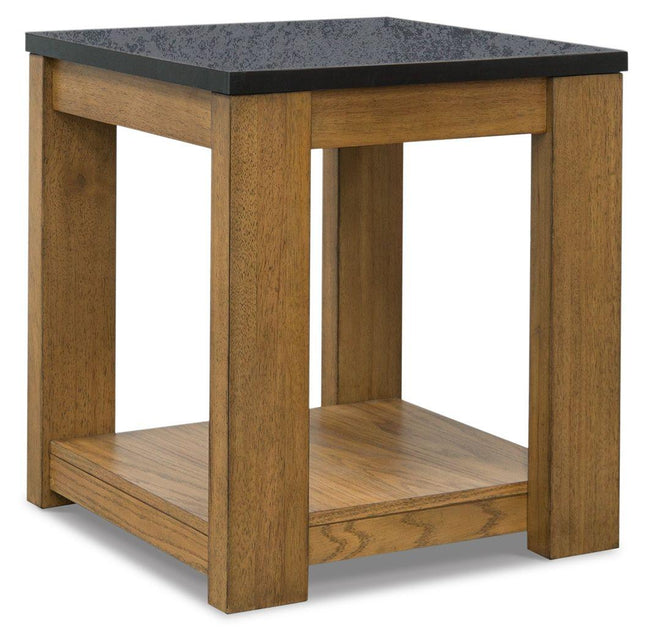 Quentina - Light Brown / Black - Rectangular End Table Signature Design by Ashley® 