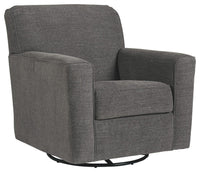 Thumbnail for Alcona - Charcoal - Swivel Glider Accent Chair Tony's Home Furnishings Furniture. Beds. Dressers. Sofas.