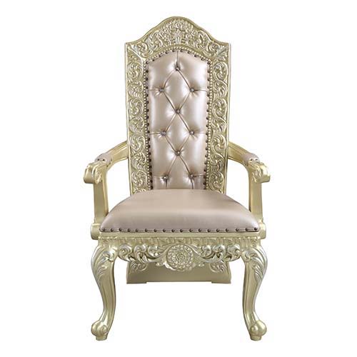 Vatican - Dining Chair (Set of 2) - PU & Champagne Silver Finish - Tony's Home Furnishings