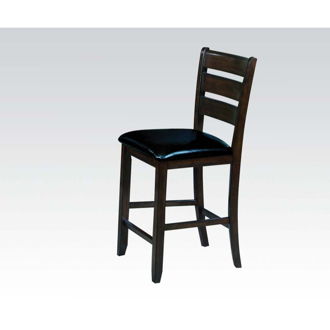 Urbana - Counter Height Chair (Set of 2) - Black PU & Espresso - Tony's Home Furnishings