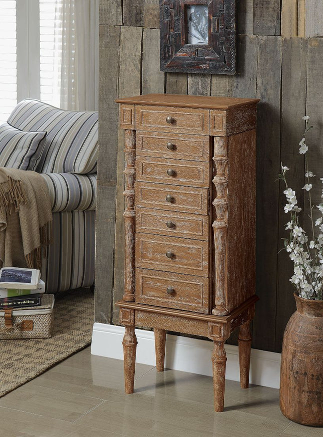 Taline - Jewelry Armoire - Weathered Oak - Tony's Home Furnishings