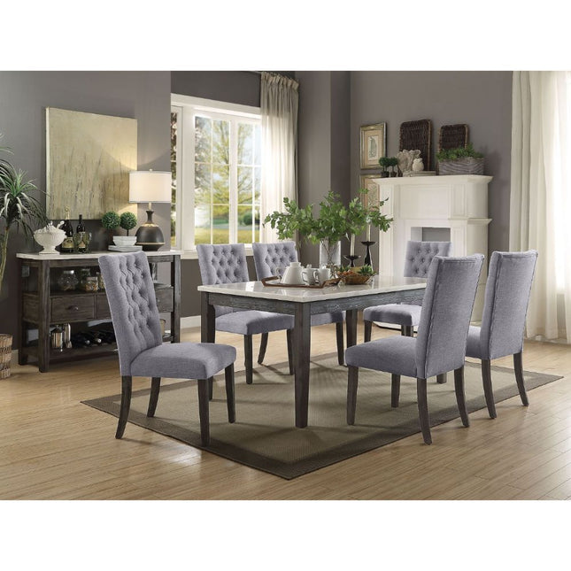 Merel - Dining Table - White Marble & Gray Oak - Tony's Home Furnishings