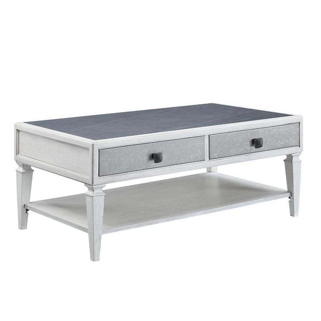 Katia - Coffee Table - Rustic Gray & Weathered White Finish - Tony's Home Furnishings