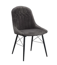 Thumbnail for Abraham - Side Chair (Set of 2) - Gray Fabric & Black Finish - Tony's Home Furnishings