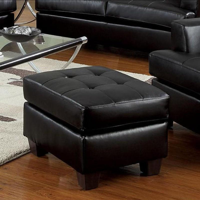 Platinum - Ottoman - Black Bonded Leather - Tony's Home Furnishings