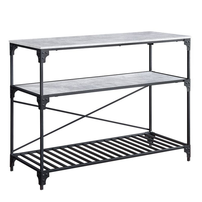 Jakob - Kitchen Cart - Black & Concrete Finish - Tony's Home Furnishings