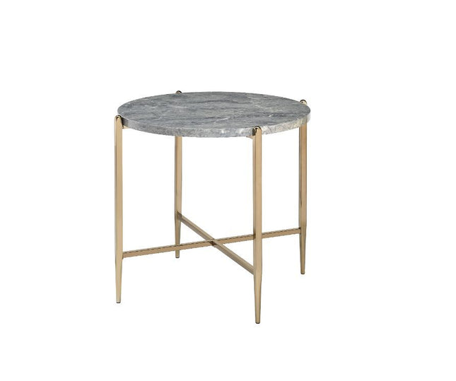 Tainte - End Table - Faux Marble & Champagne Finish - Tony's Home Furnishings