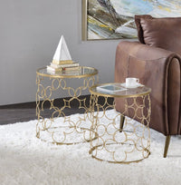 Thumbnail for Flowie - Coffee Table (2 Piece) - Clear Glass & Gold Finish - Tony's Home Furnishings