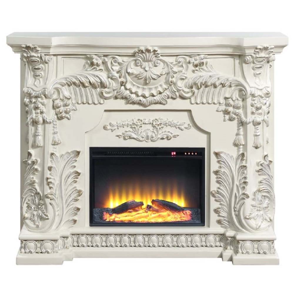 Zabrina - Fireplace - Antique White Finish - 49.6" - Tony's Home Furnishings