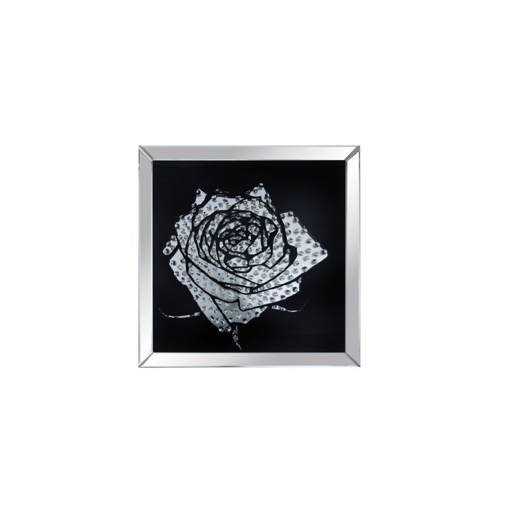 Nevina - Wall Art - Mirrored & Faux Crystal Rose - Tony's Home Furnishings