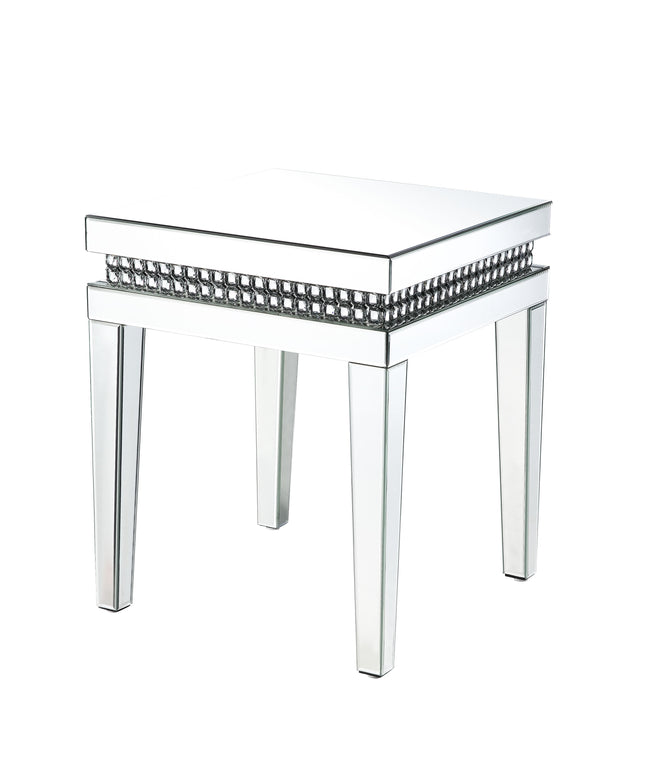 Lotus - End Table - Mirrored & Faux Crystals Inlay - Tony's Home Furnishings