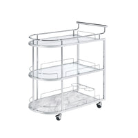 Thumbnail for Inyo - Serving Cart - Clear Glass & Chrome Finish - Tony's Home Furnishings