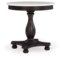 Thumbnail for Henridge - Black / White - Accent Table With Pedestal Base - Tony's Home Furnishings