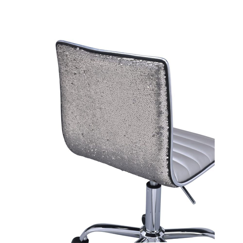 Alessio - Office Chair - Silver PU & Chrome - Tony's Home Furnishings