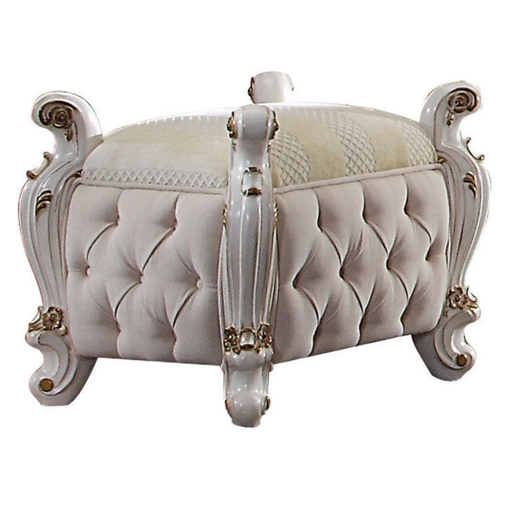 Picardy - Vanity Stool - Fabric & Antique Pearl - Tony's Home Furnishings
