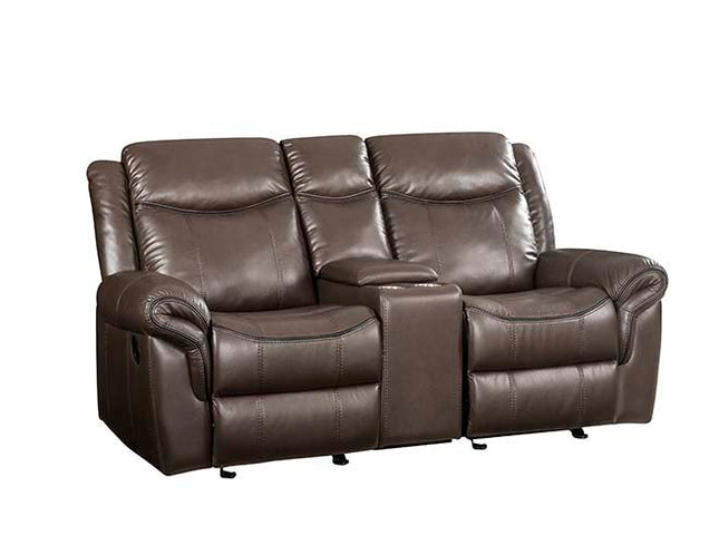 Lydia - Loveseat - Brown Leather Aire - Tony's Home Furnishings