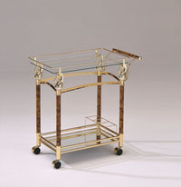 Thumbnail for Helmut - Serving Cart - Gold Plated & Clear Glass - Tempered - Tony's Home Furnishings