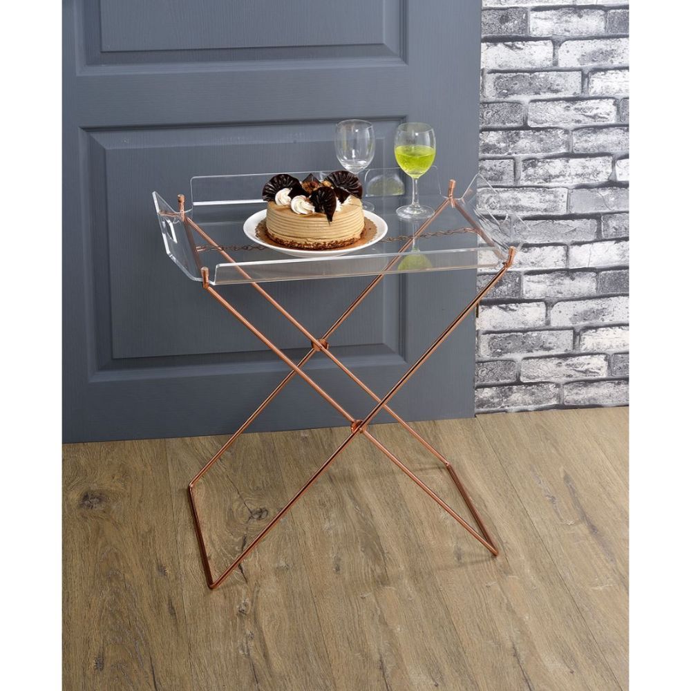 Cercie - Tray Table - Clear Acrylic & Copper - Tony's Home Furnishings