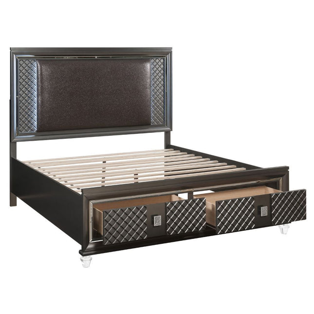 Sawyer - Bed w/Storage (LED) - Tony's Home Furnishings