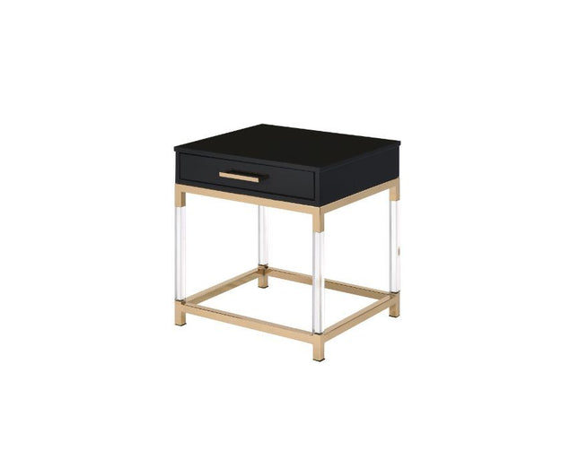 Adiel - End Table - Black & Gold Finish - Tony's Home Furnishings