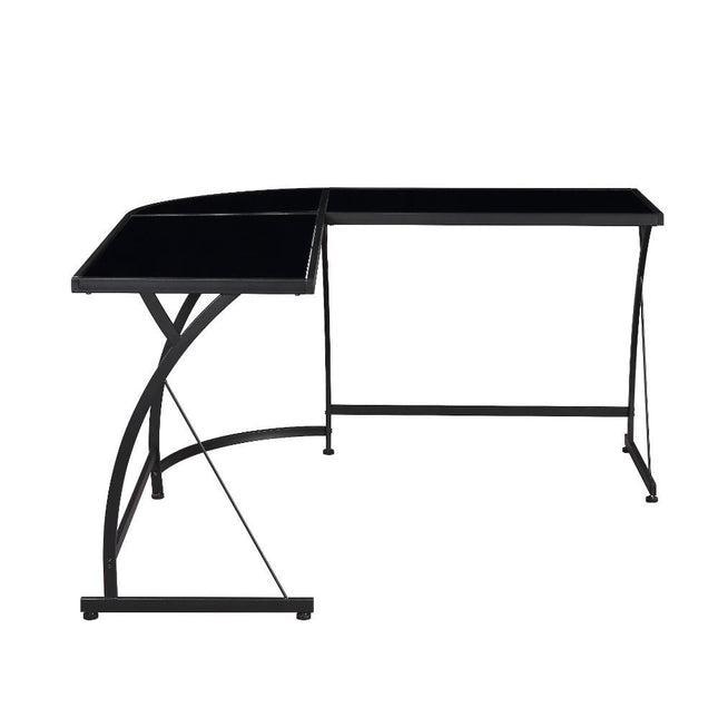 Janison - Desk - Black Glass & Black - Tony's Home Furnishings