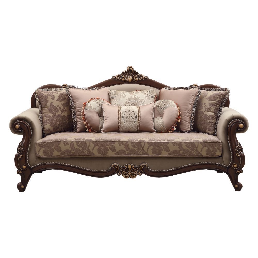 Mehadi - Sofa - Velvet & Walnut - Tony's Home Furnishings
