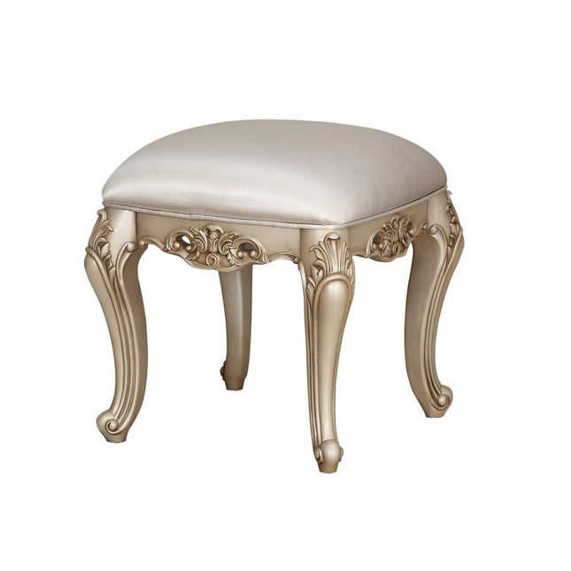 Gorsedd - Vanity Stool - Fabric & Antique White - Tony's Home Furnishings