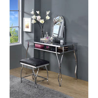 Thumbnail for Carene - Vanity Desk - Black PU & Chrome - Tony's Home Furnishings