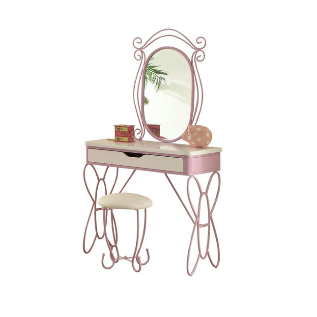 Priya II - Vanity Desk - White & Light Purple - Tony's Home Furnishings