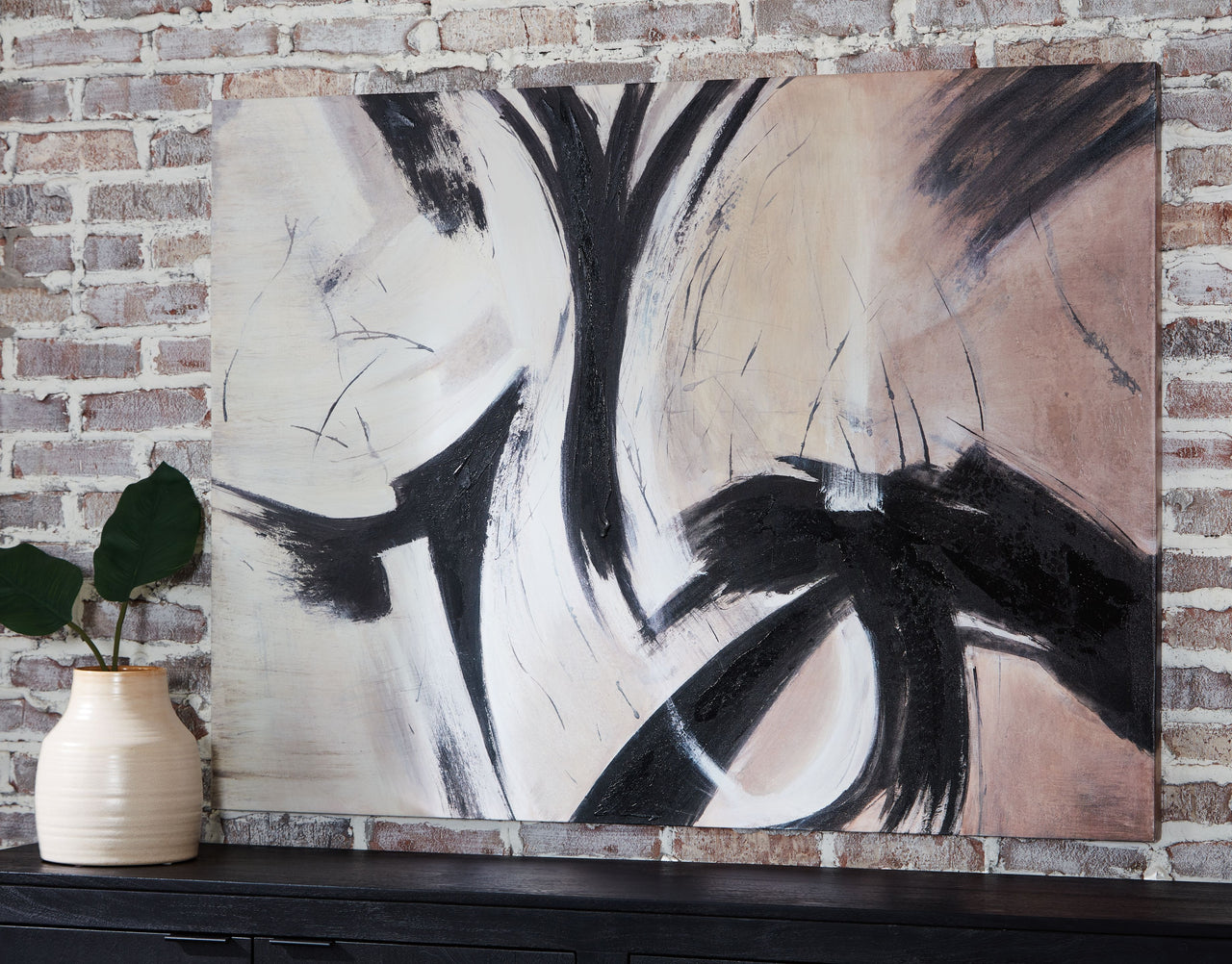 Braidage - Brown / Black / White - Wall Art - Tony's Home Furnishings