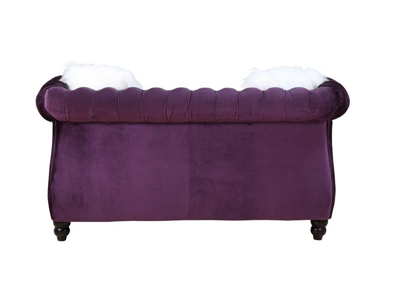 Thotton - Loveseat - Purple Velvet - Tony's Home Furnishings