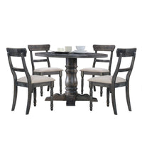 Leventis - Side Chair (Set of 2) - Light Brown Linen & Weathered Gray - Tony's Home Furnishings