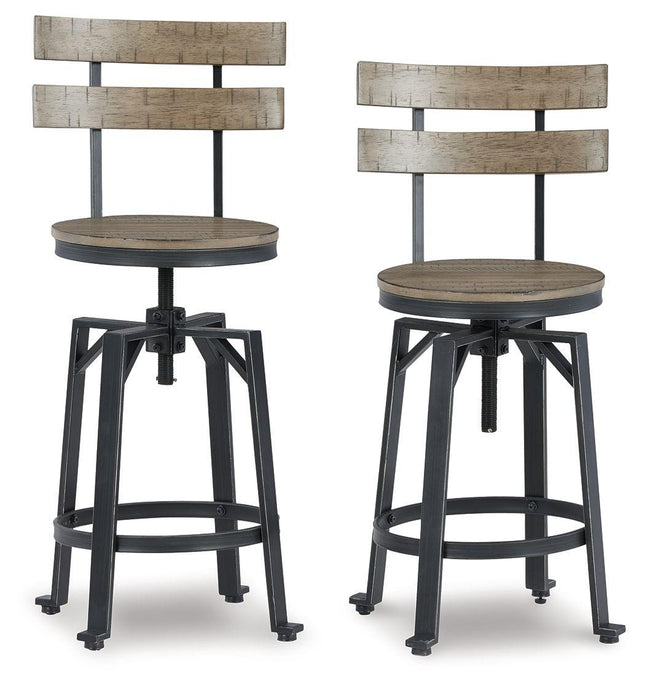 Lesterton - Light Brown / Black - Swivel Barstool (Set of 2) Signature Design by Ashley® 