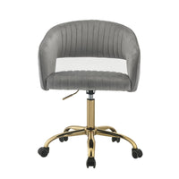 Thumbnail for Hopi - Office Chair - Gray Velvet & Gold - Tony's Home Furnishings