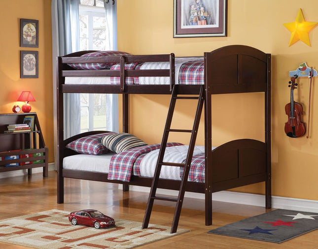 Toshi - Twin Over Twin Bunk Bed - Espresso - Tony's Home Furnishings