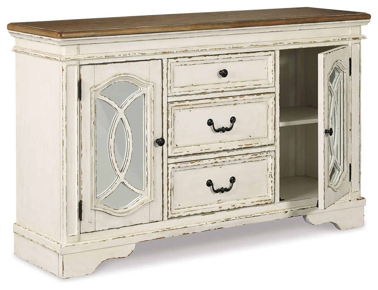 Realyn - Chipped White - Dining Room Server - Tony's Home Furnishings