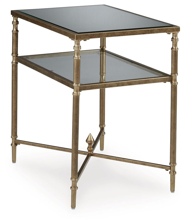 Cloverty - Aged Gold Finish - Rectangular End Table - Tony's Home Furnishings