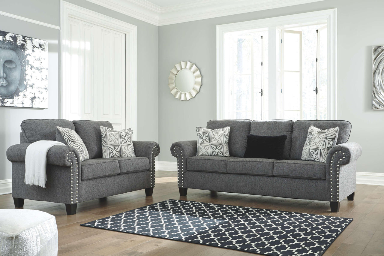 Agleno - Charcoal - 2 Pc. - Sofa, Loveseat Tony's Home Furnishings Furniture. Beds. Dressers. Sofas.