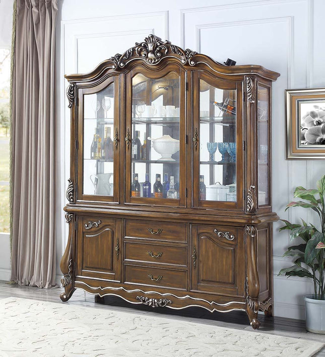 Latisha - Hutch & Buffet - Antique Oak Finish - Tony's Home Furnishings