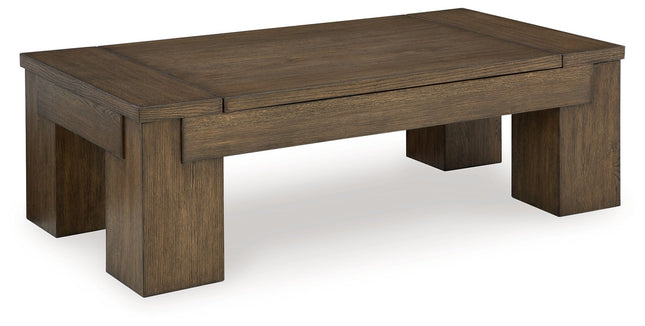 Rosswain - Warm Brown - Lift Top Cocktail Table - Tony's Home Furnishings