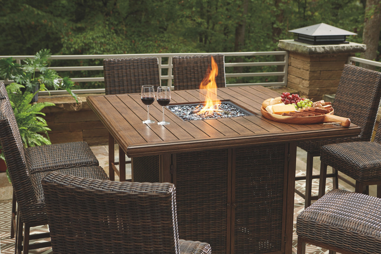 Paradise Trail - Outdoor Fire Pit Table Set - Tony's Home Furnishings