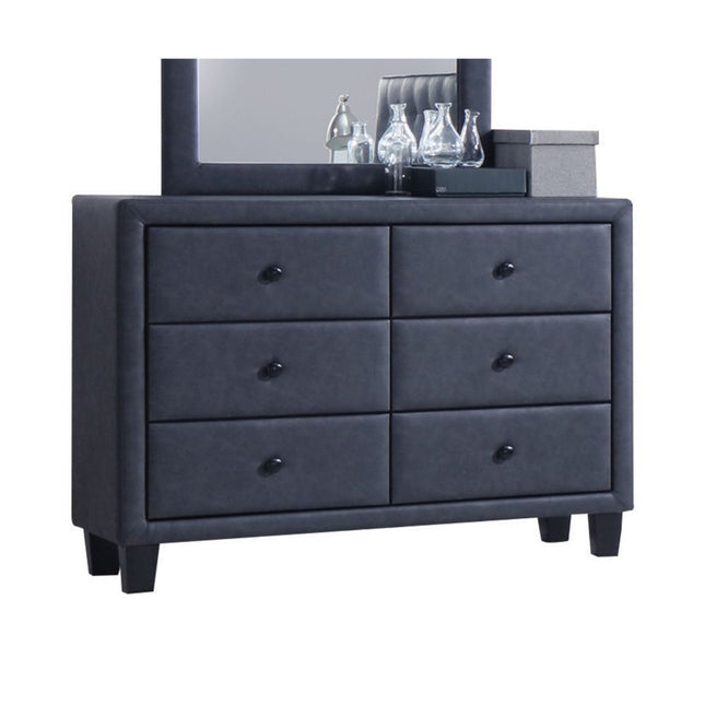 Saveria - Dresser - 2-Tone Gray PU - Tony's Home Furnishings