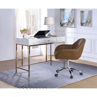 Thumbnail for Piety - Vanity Desk - Silver PU & Champagne - Tony's Home Furnishings